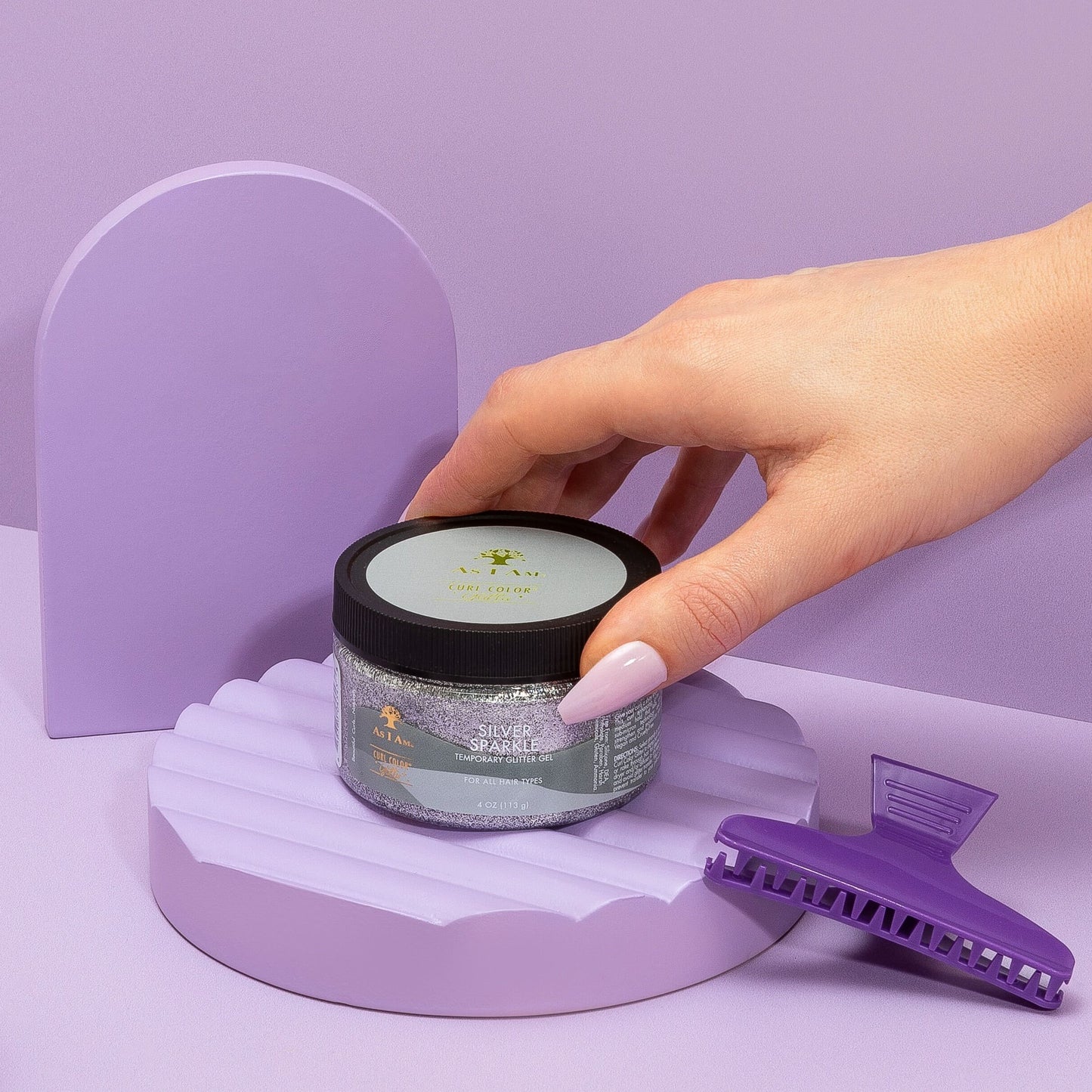 لون الضفيرة بريق فضي لامع