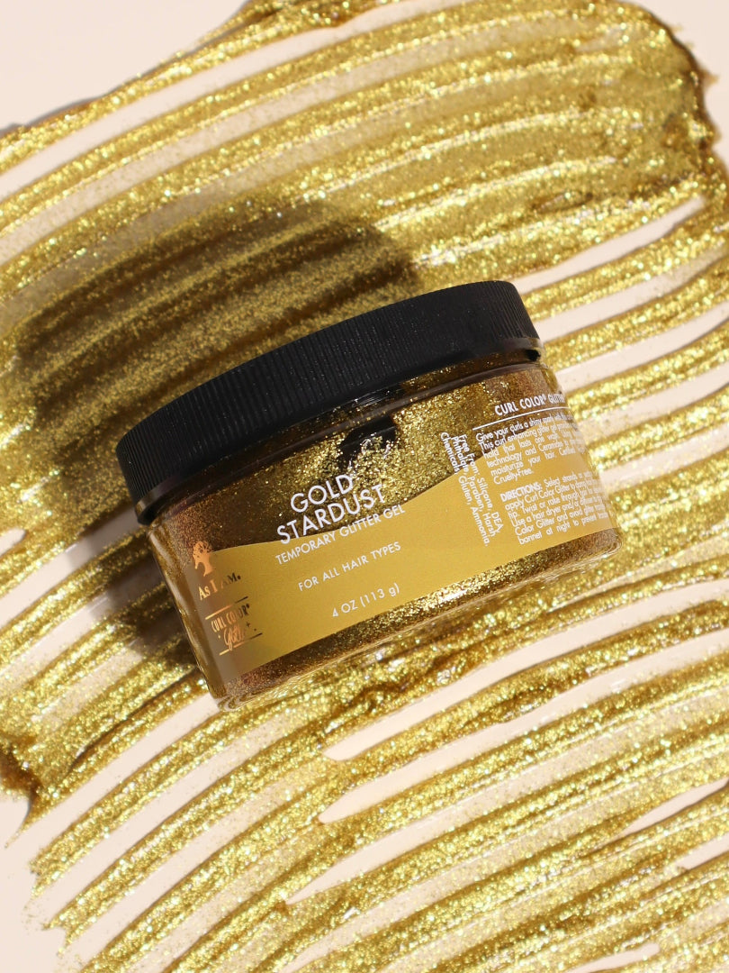 مجموعة As I Am Curl Color Glitter Collection، التي تتميز بألوان شعر مؤقتة نابضة بالحياة مع لمسة نهائية متلألئة مصممة لتجعيد الشعر ولفائفه.