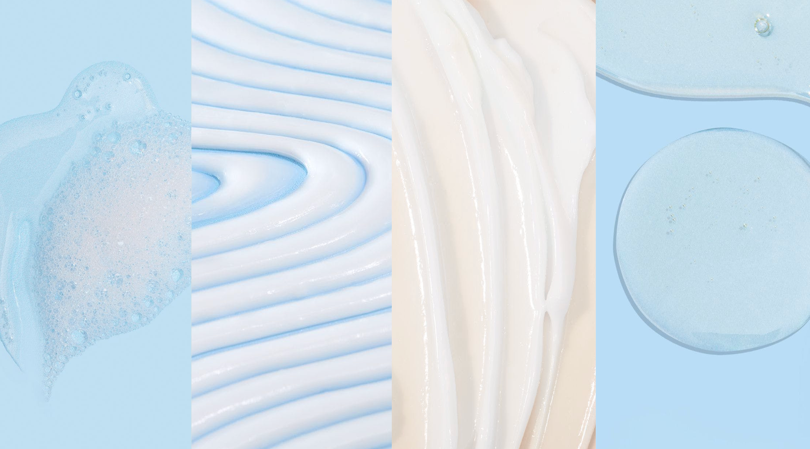 كولاج من أنماط زرقاء وبيضاء مجردة