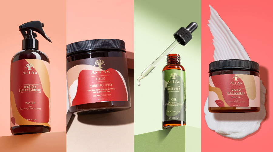 مجموعة من منتجات العناية بالبشرة من Anfam على خلفية ملونة